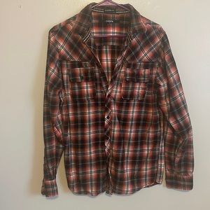 Carbon orange button down long sleeve flannel - size medium